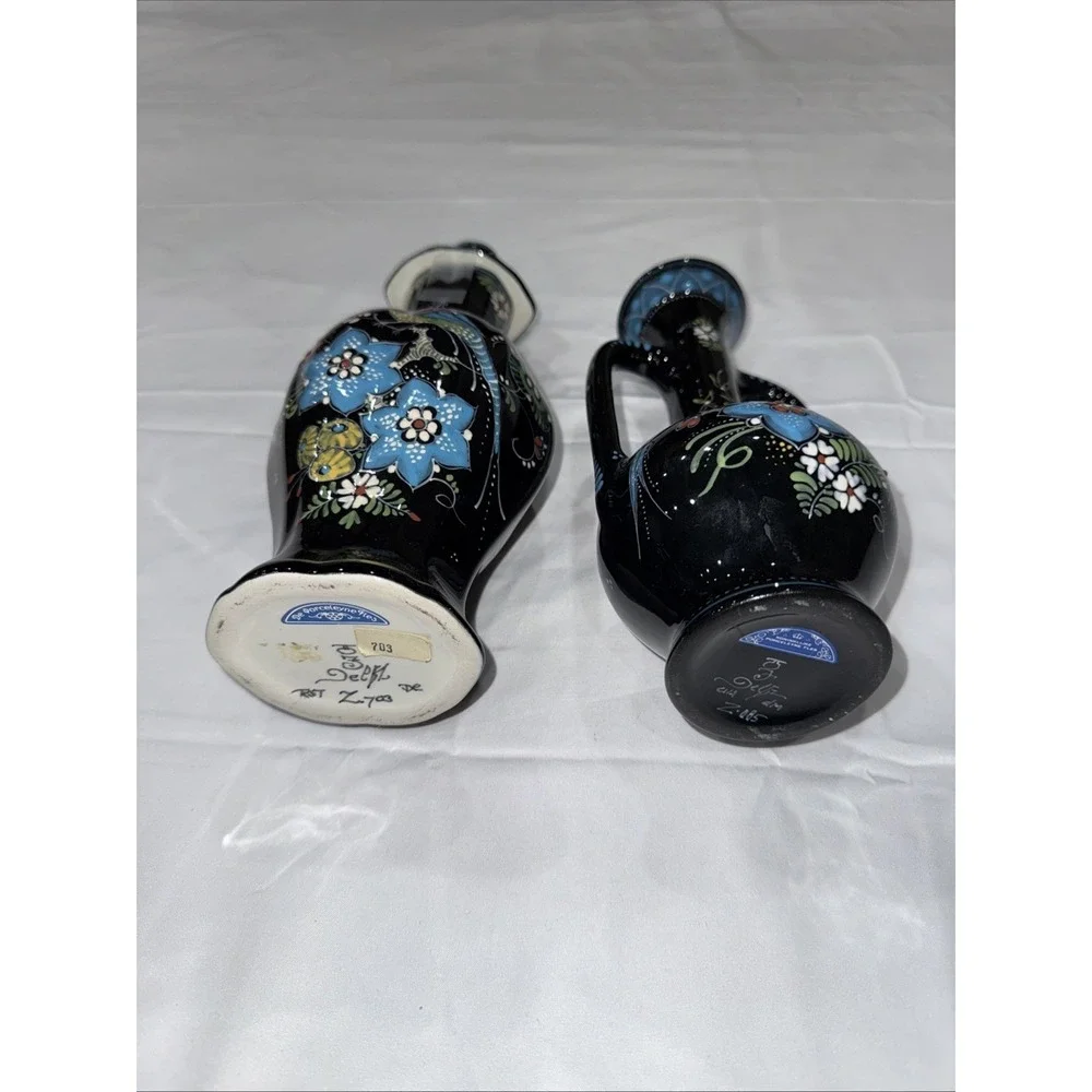 Bundle Royal Delft Holland De Porceleyne Fles Polychrome Hand Painted Vase